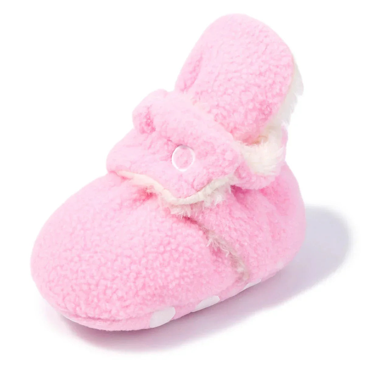 Sapatinho Bebê Tipo Botinha com Faixa Envolvente e Solado Estampado