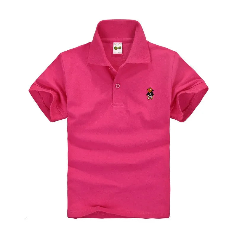 Camisa Polo Infantil Manga Curta Lisa com Gola  e Botões