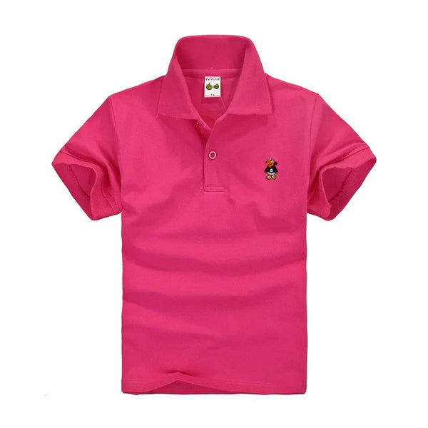 Camisa Polo Infantil Manga Curta Lisa com Gola  e Botões