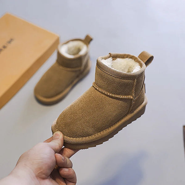 Bota Bebê Unissex Cano Curto Forrada com Pelúcia para Inverno