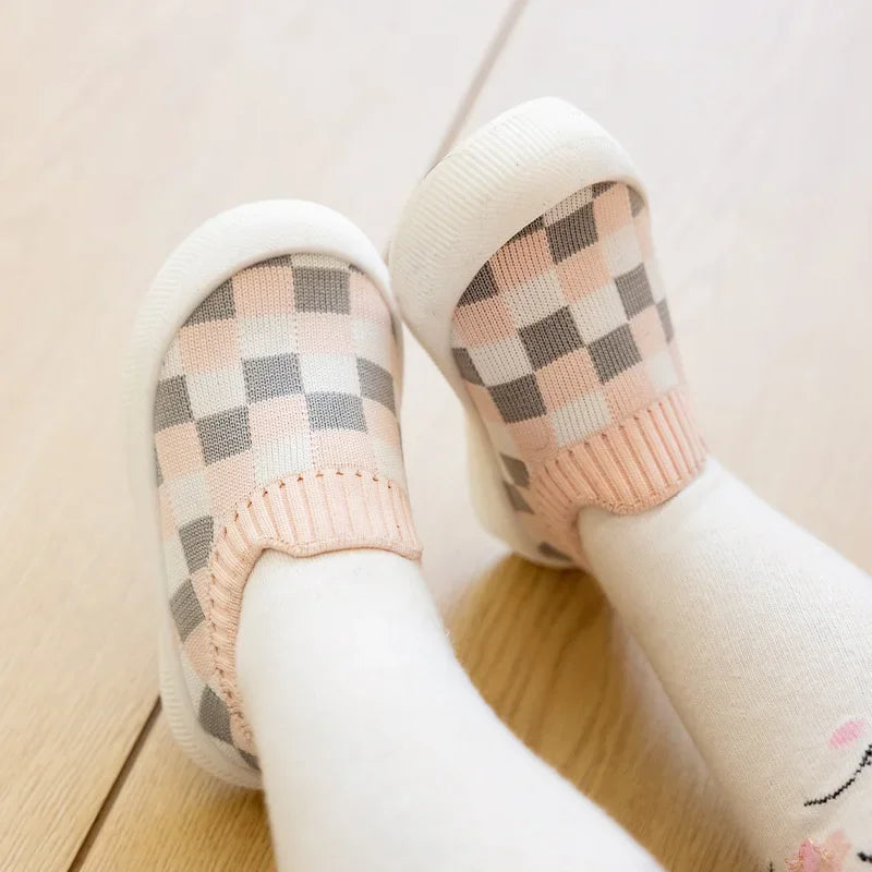 Tênis Infantil Slip On Xadrez Quadriculado com Solado Borracha