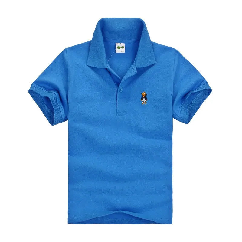 Camisa Polo Infantil Manga Curta Lisa com Gola  e Botões