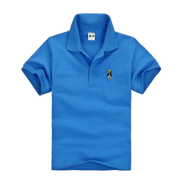 Camisa Polo Infantil Manga Curta Lisa com Gola  e Botões