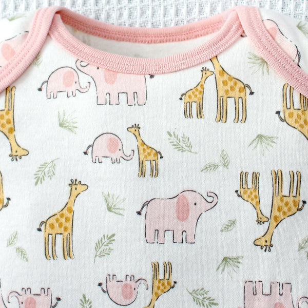 Kit Bodies Bebê Menina Manga Curta Kit 3 Peças Estampado