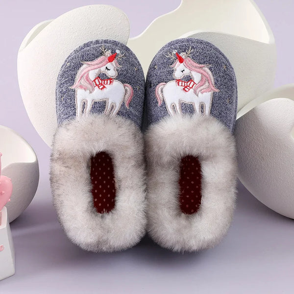 Pantufa Bebê Unissex de Pelúcia com Bordado E Forrada para Inverno