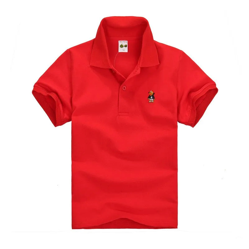 Camisa Polo Infantil Manga Curta Lisa com Gola  e Botões