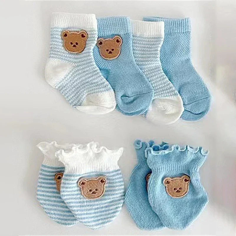 Kit Recem Nascido Meia + Luva + Touca