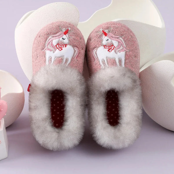 Pantufa Bebê Unissex de Pelúcia com Bordado E Forrada para Inverno