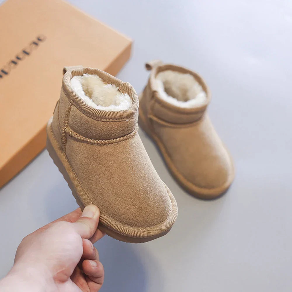 Bota Bebê Unissex Cano Curto Forrada com Pelúcia para Inverno