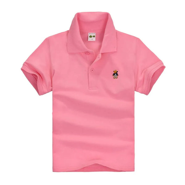 Camisa Polo Infantil Manga Curta Lisa com Gola  e Botões