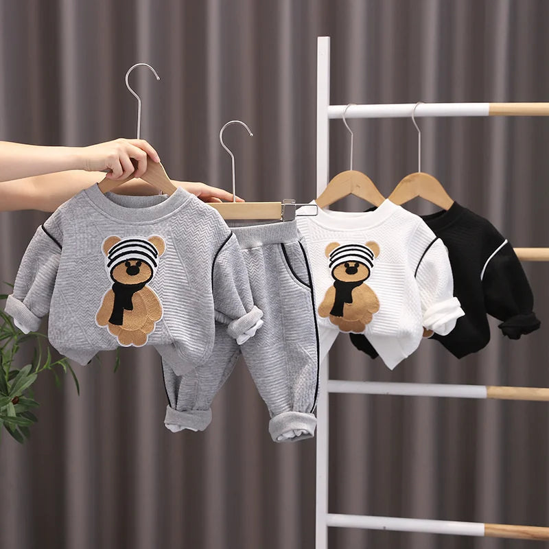 Conjunto Infantil 2 Peças Blusa Manga Longa e Calça Estampa Urso