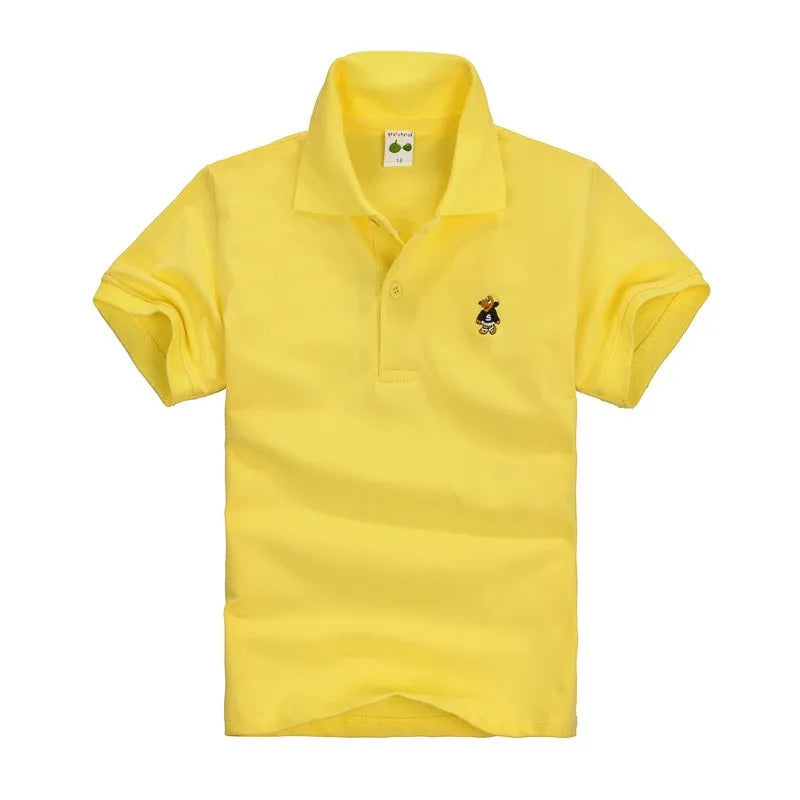 Camisa Polo Infantil Manga Curta Lisa com Gola  e Botões
