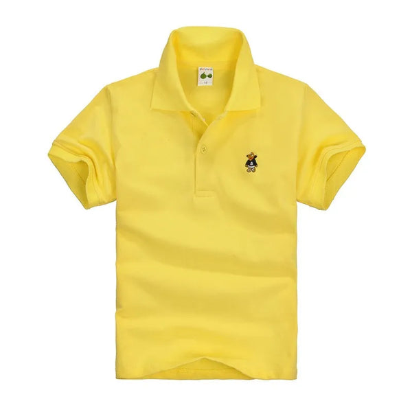 Camisa Polo Infantil Manga Curta Lisa com Gola  e Botões