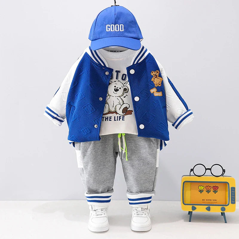 Conjunto Infantil Menino 3 Peças Jaqueta  + Calça Jogger