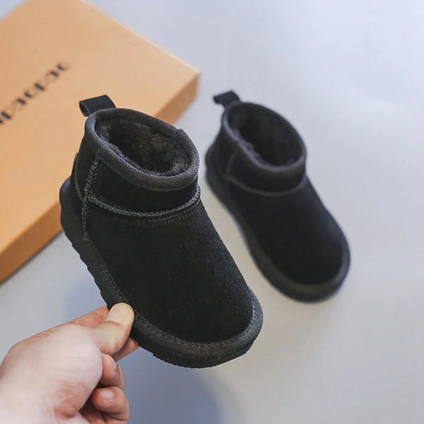 Bota Bebê Unissex Cano Curto Forrada com Pelúcia para Inverno