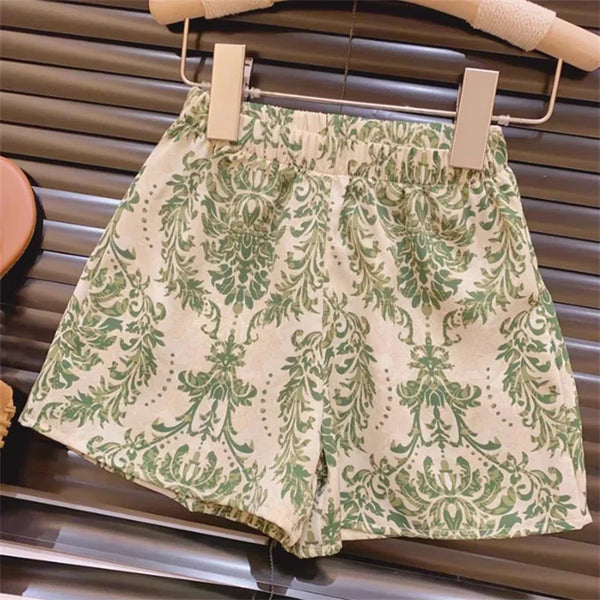 Conjunto Bebê Menina 2 Peças Bata Estampada Arabesco e Short
