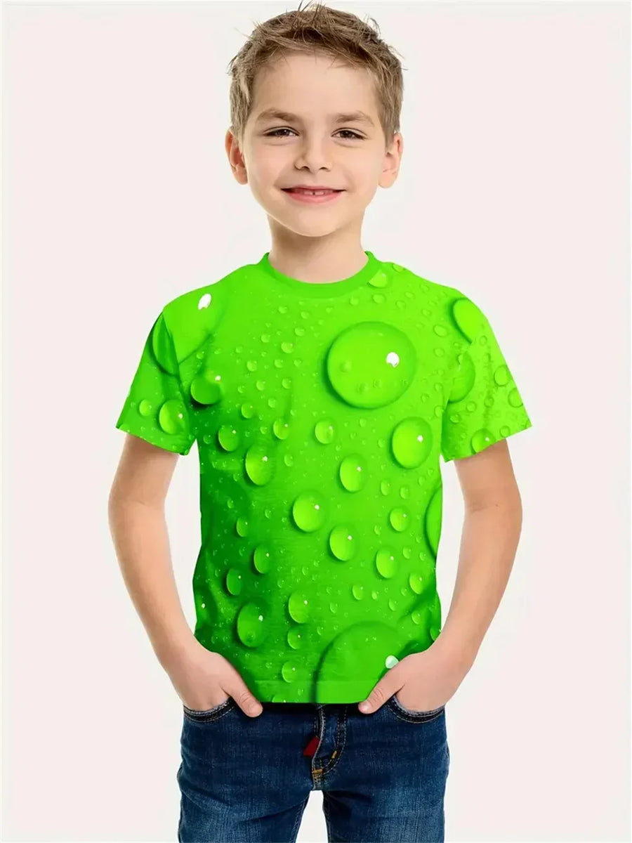 Camiseta Infantil Manga Curta Estampa Abstrata