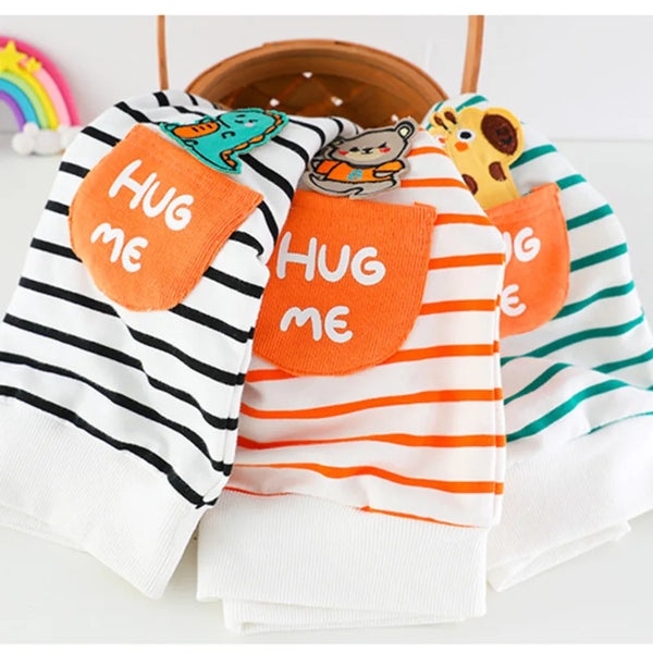 Conjunto Infantil Menino 2 Peças Blusa Polo Manga Longa Listrada  + Calça Cargo Bege