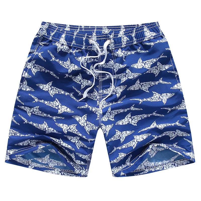 Short de Banho  Estampado com Cordão e Cintura Elástica